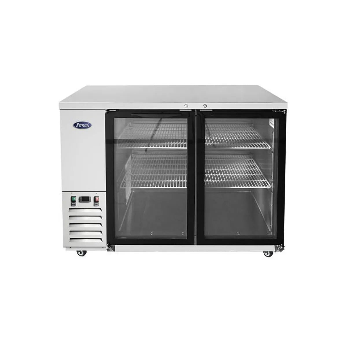 New Atosa MBB59GGR 59" Glass Door Back Bar Cooler Stainless Steel
