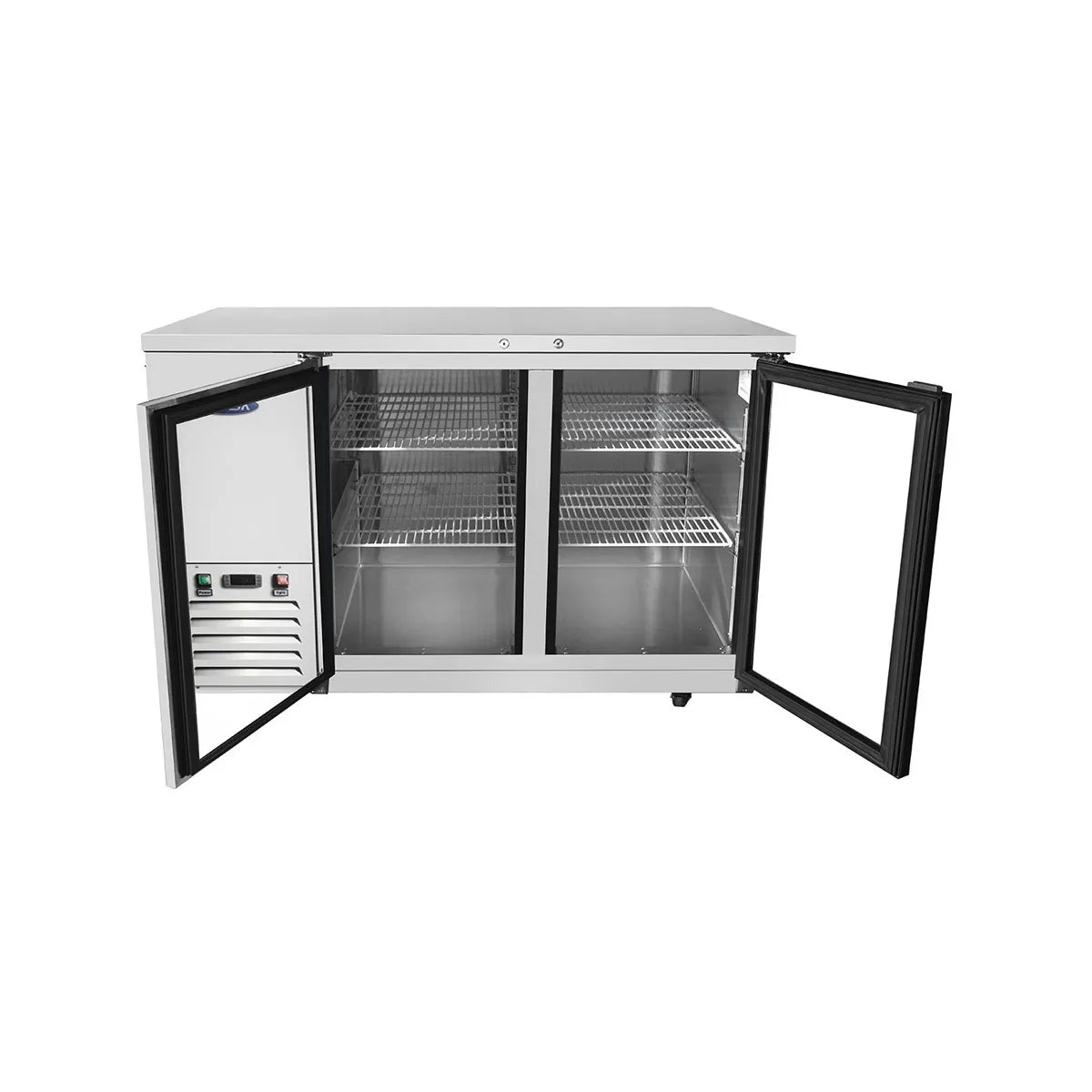 New Atosa MBB59GGR 59" Glass Door Back Bar Cooler Stainless Steel