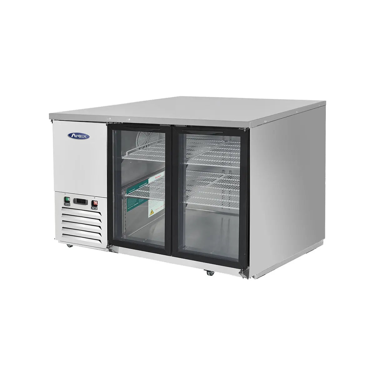 New Atosa MBB59GGR 59" Glass Door Back Bar Cooler Stainless Steel - Falcon Restaurant Supply - 3