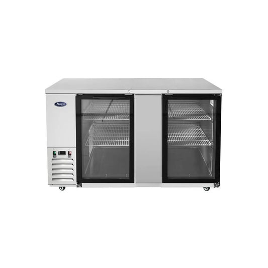 New Atosa MBB69GGR 69" Glass Door Back Bar Cooler Stainless Steel