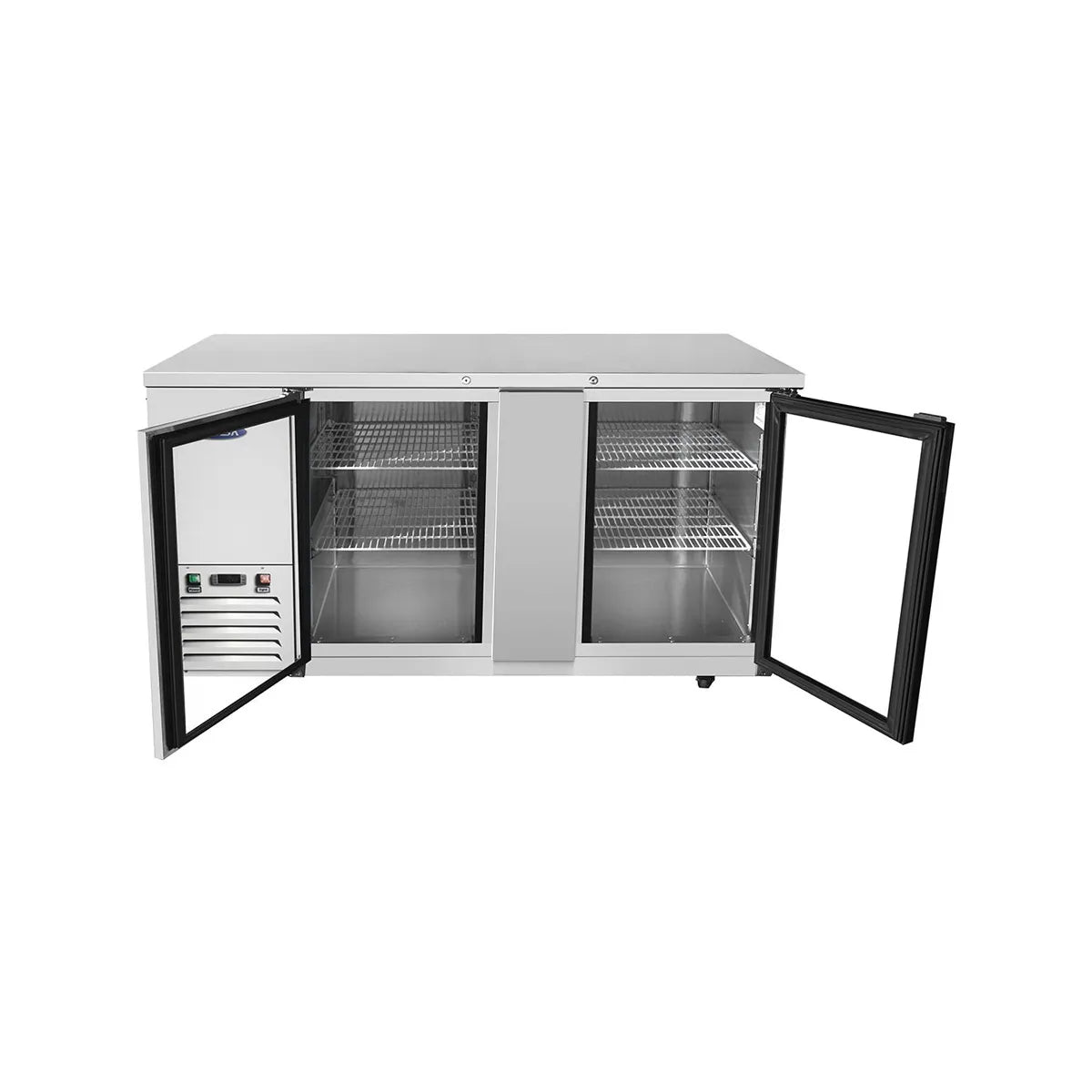 New Atosa MBB69GGR 69" Glass Door Back Bar Cooler Stainless Steel