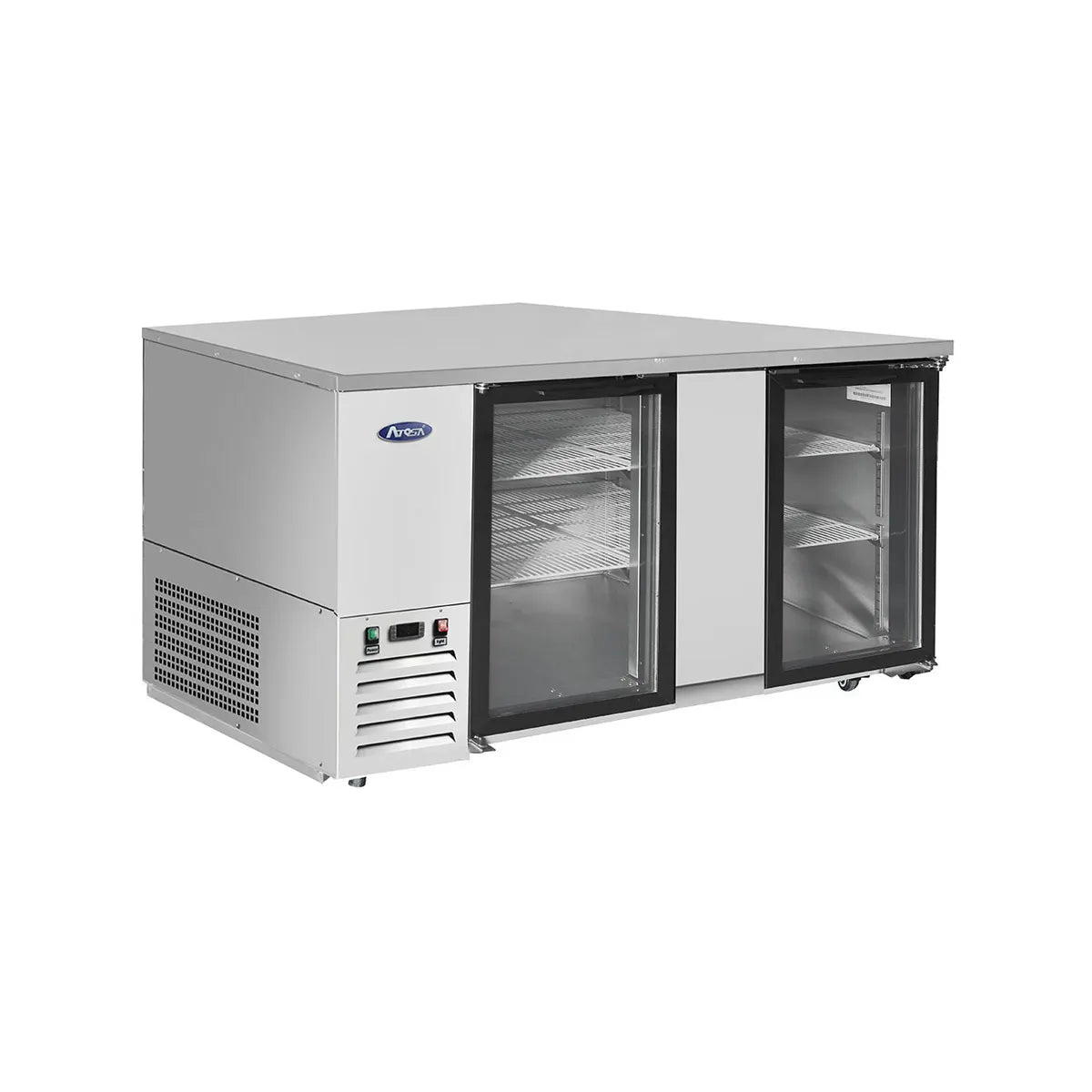New Atosa MBB69GGR 69" Glass Door Back Bar Cooler Stainless Steel