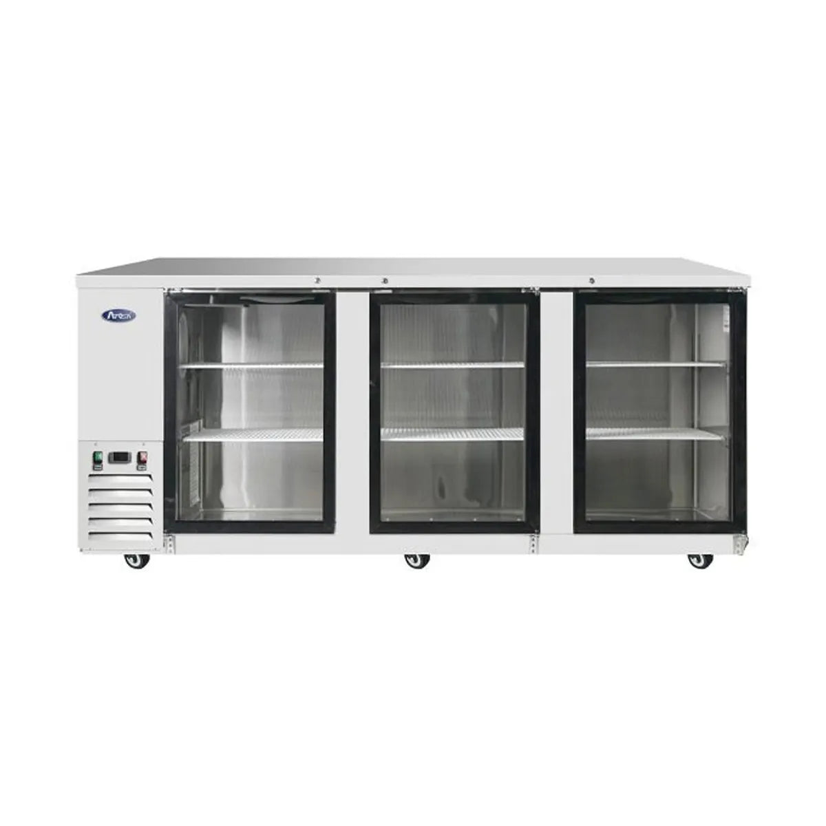 New Atosa MBB90GGR 90" Glass Door Back Bar Cooler Stainless Steel