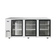 New Atosa MBB90GGR 90" Glass Door Back Bar Cooler Stainless Steel - Falcon Restaurant Supply - 1