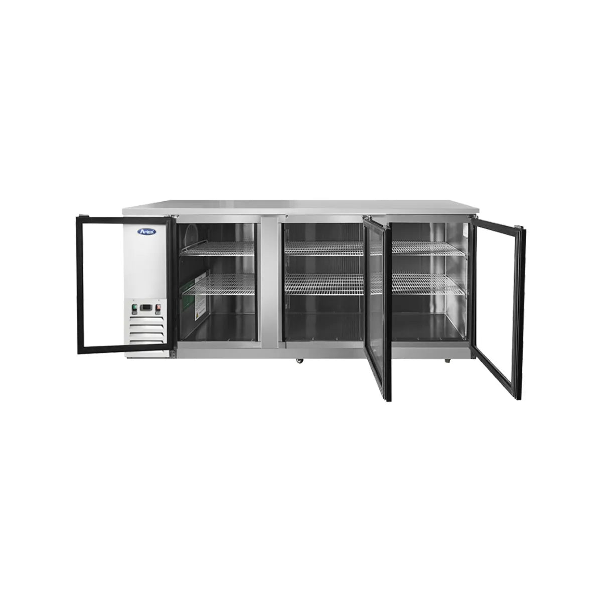 New Atosa MBB90GGR 90" Glass Door Back Bar Cooler Stainless Steel