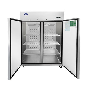 New Atosa MBF8129GR Top Mount 2-Section Dual Temp Reach-In Refrigerator/Freezer