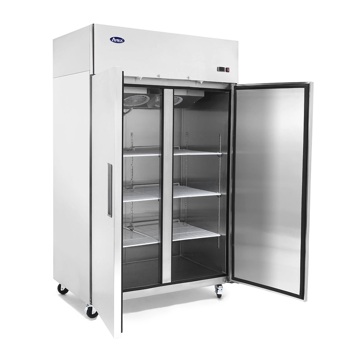 New Atosa MBF8129GR Top Mount 2-Section Dual Temp Reach-In Refrigerator/Freezer