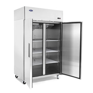 New Atosa MBF8129GR Top Mount 2-Section Dual Temp Reach-In Refrigerator/Freezer