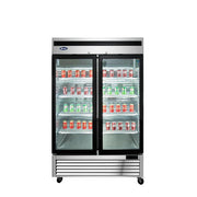New Atosa MCF8703ES Bottom Mount (2) Glass Door Merchandiser Freezer