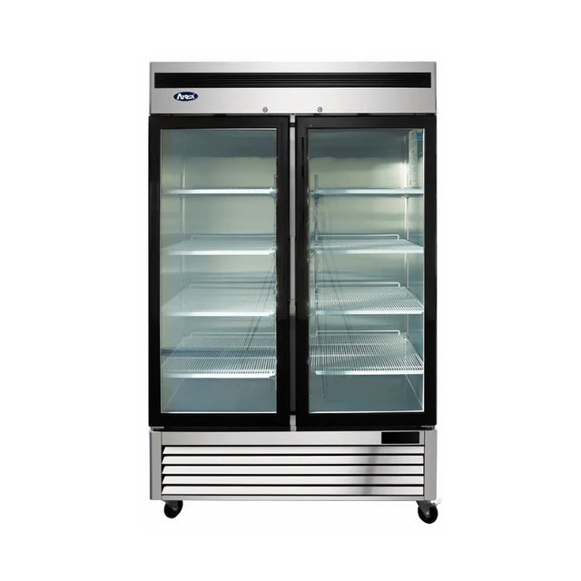 New Atosa MCF8703ES Bottom Mount (2) Glass Door Merchandiser Freezer