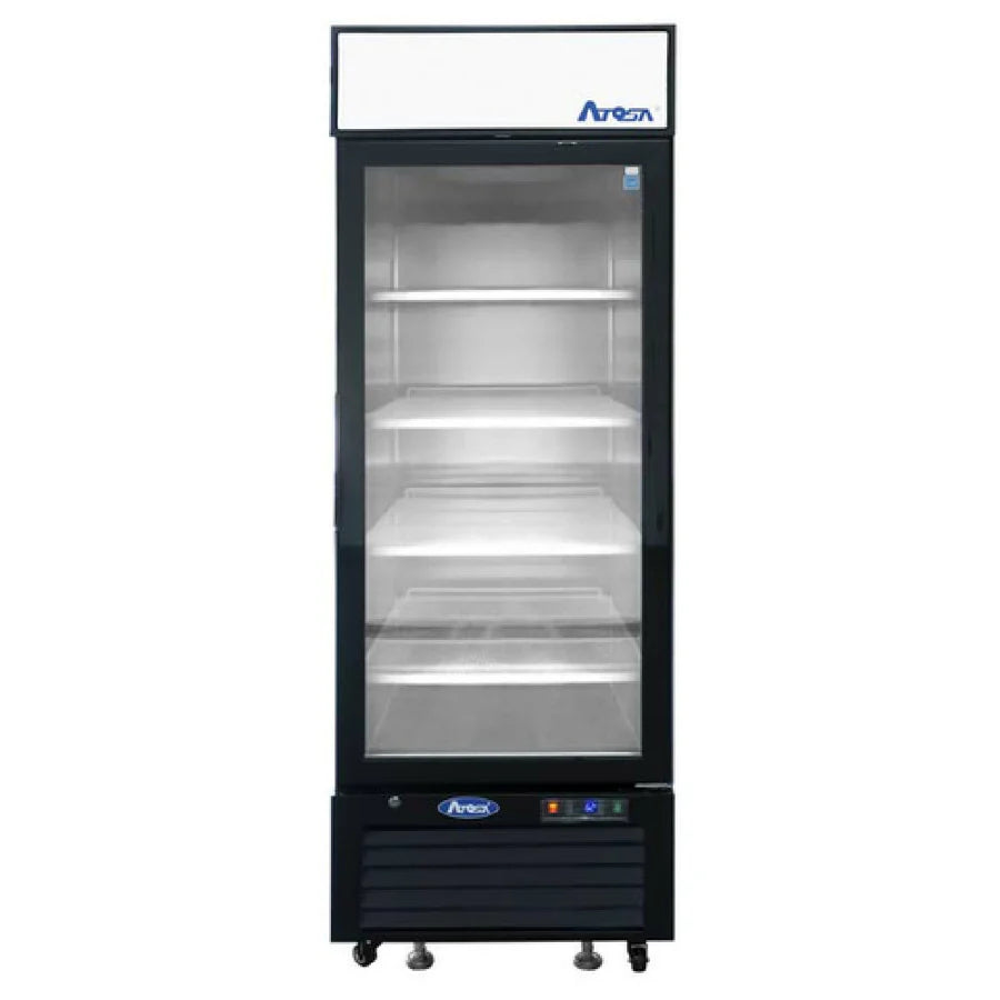 New Atosa MCF8720GR Bottom Mount (1) Glass Door Merchandiser Freezer 19.39 Cu Ft - Black