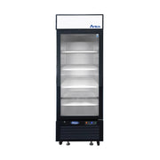 New Atosa MCF8722GR Bottom Mount (1) Glass Door Merchandiser Refrigerator 19.39 Cu Ft - Black - Falcon Restaurant Supply - 1