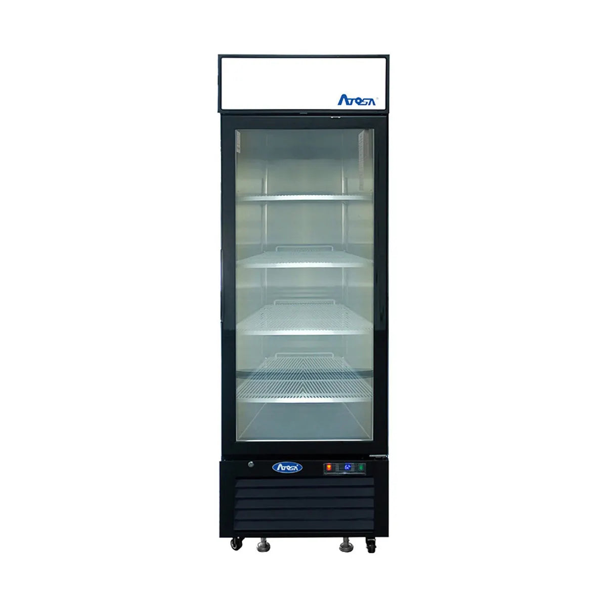 New Atosa MCF8725GR Bottom Mount (1) Glass Door Merchandiser Refrigerator 11.1 Cu Ft - Black