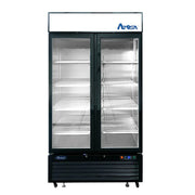 New Atosa MCF8733GR Bottom Mount (2) Glass Door Merchandiser Refrigerator 28.5 Cu Ft - Black
