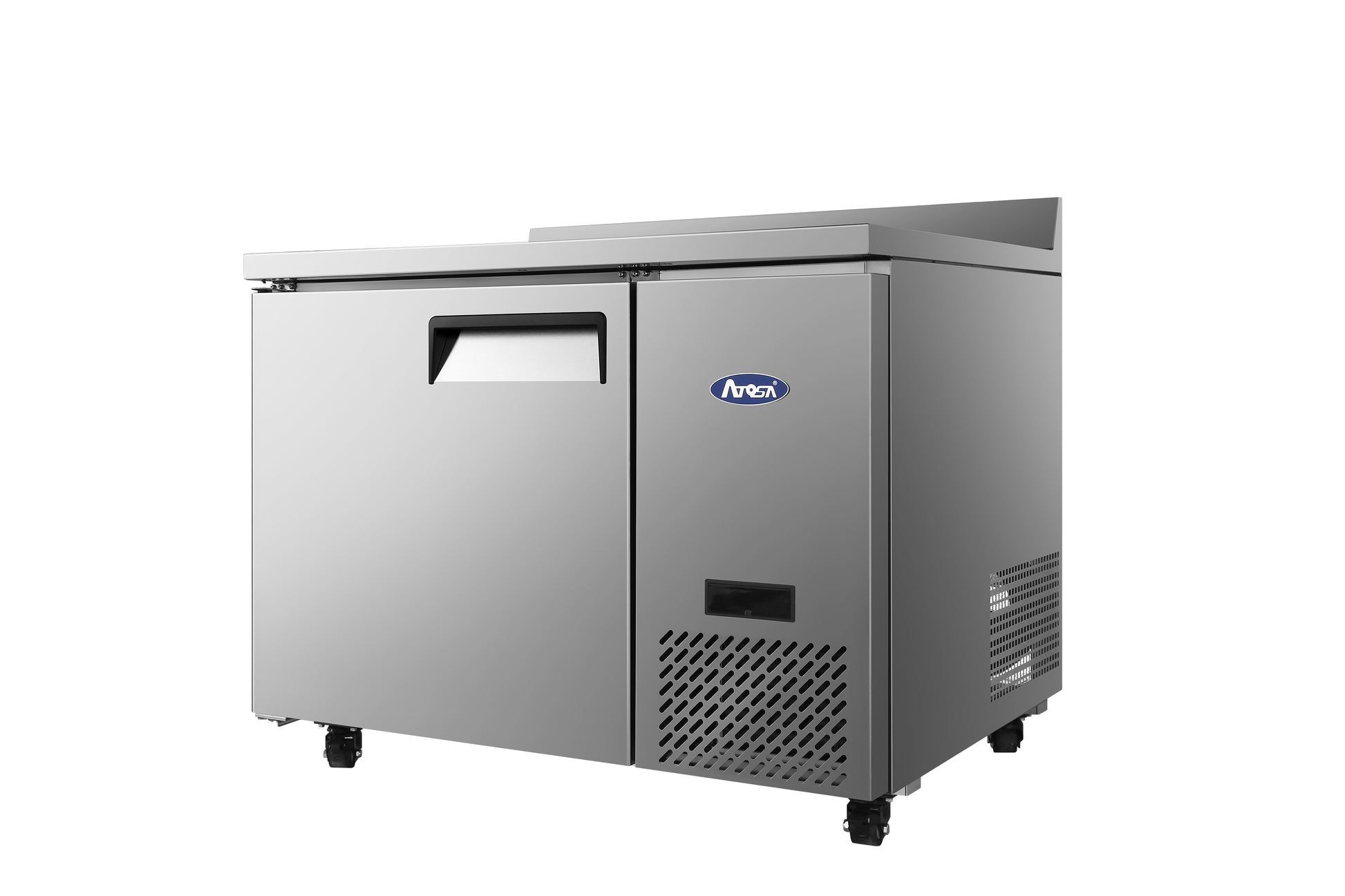 New Atosa MGF44GR 44" Worktop Refrigerator w/ Backsplash, Side Mount Compressor