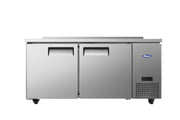 New Atosa MGF67GR 67" Worktop Refrigerator w/ Backsplash, Side Mount Compressor - Falcon Restaurant Supply - 1