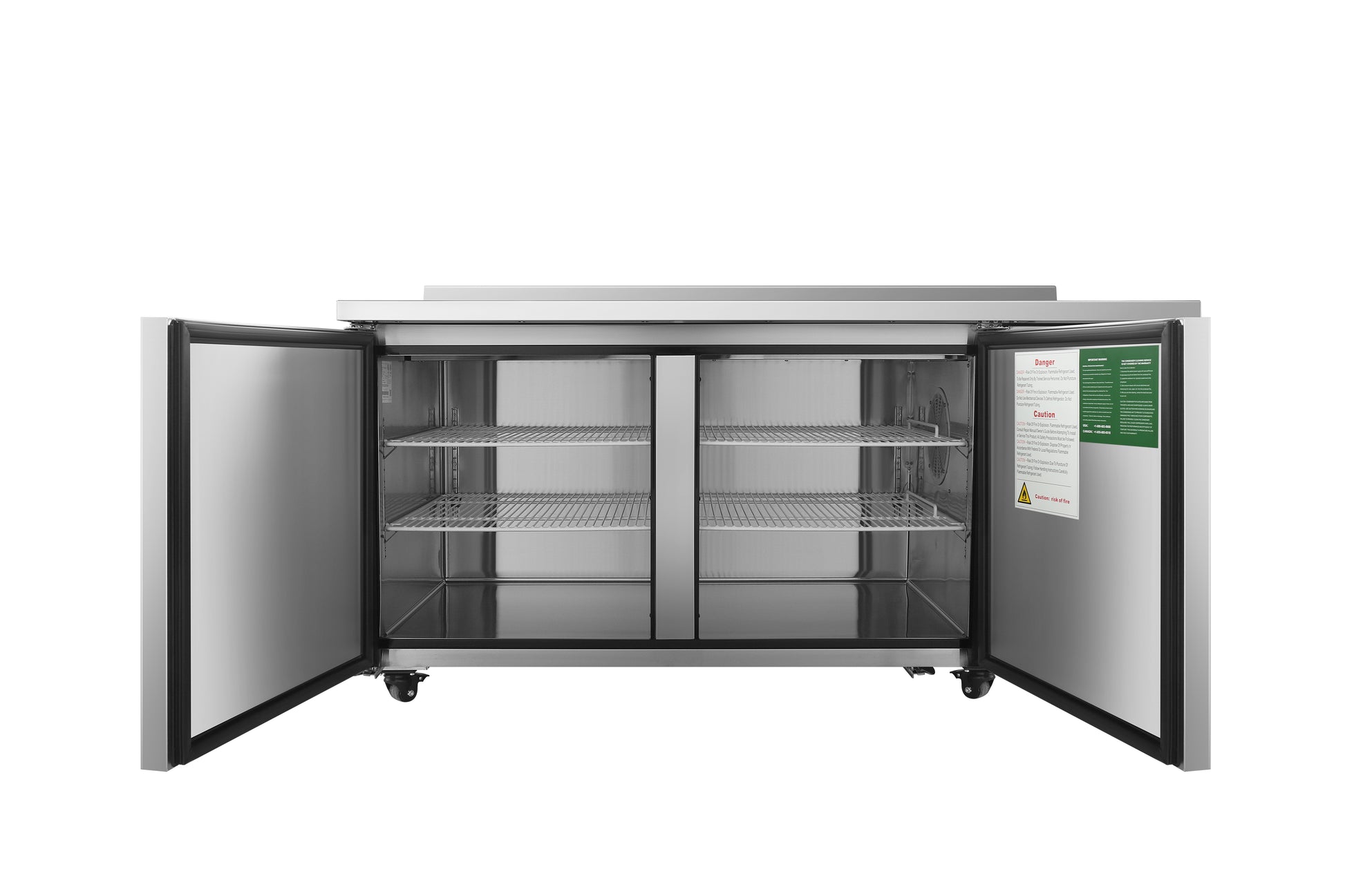 New Atosa MGF67GR 67" Worktop Refrigerator w/ Backsplash, Side Mount Compressor