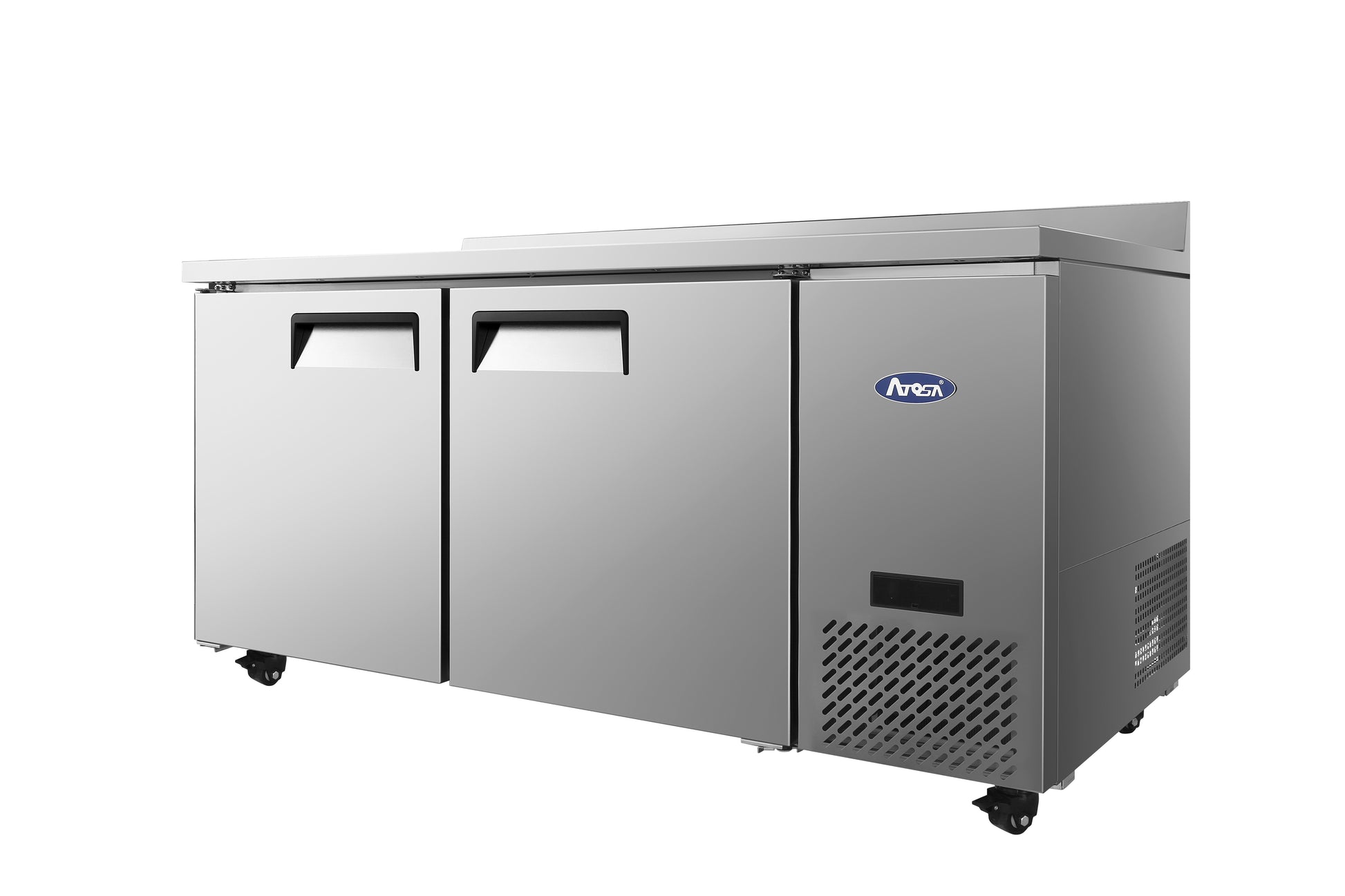 New Atosa MGF67GR 67" Worktop Refrigerator w/ Backsplash, Side Mount Compressor