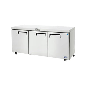 New Atosa MGF8404GR 72'' (3) Door Undercounter Refrigerator