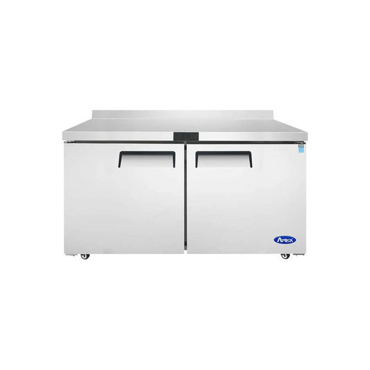 New Atosa MGF8410GR 60" (2) Door Worktop Refrigerator w/ Backsplash