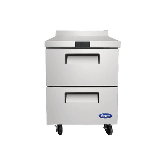 New Atosa MGF8428GR 27'' Two-Drawer Worktop Freezer w/ Backsplash