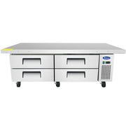 New Atosa MGF8454GR 76" Extended Top Refrigerated (4) Drawer Chef Base with 72" Cabinet - Falcon Restaurant Supply - 1