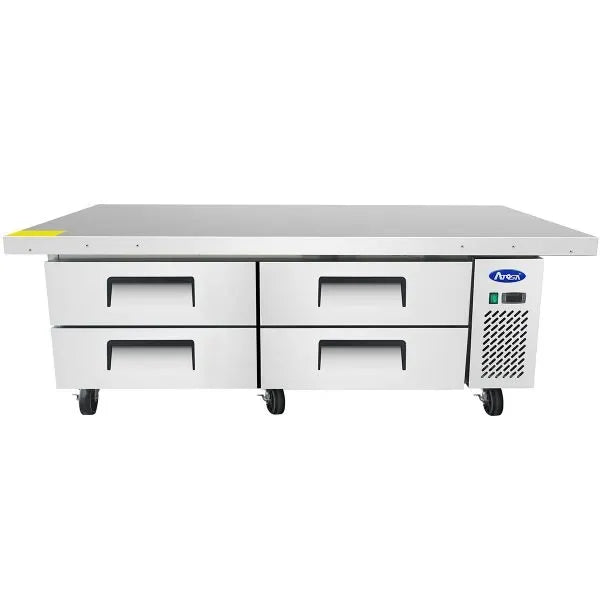 New Atosa MGF8454GR 76" Extended Top Refrigerated (4) Drawer Chef Base with 72" Cabinet