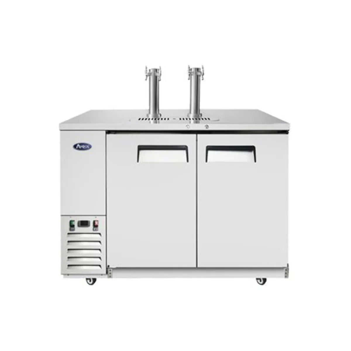 New Atosa MKC58GR 58'' Keg Cooler with 2 Dual Tap Towers