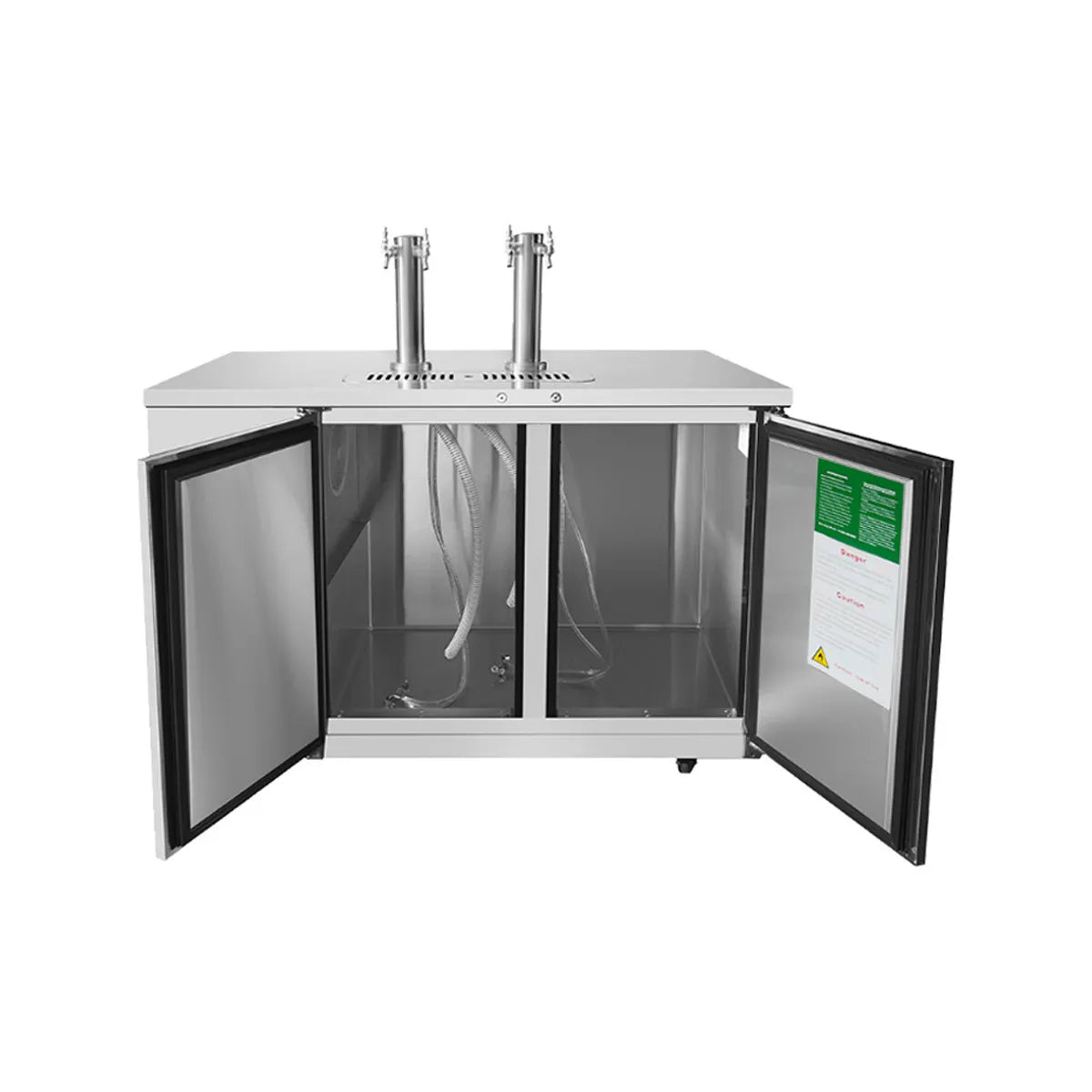 New Atosa MKC58GR 58'' Keg Cooler with 2 Dual Tap Towers