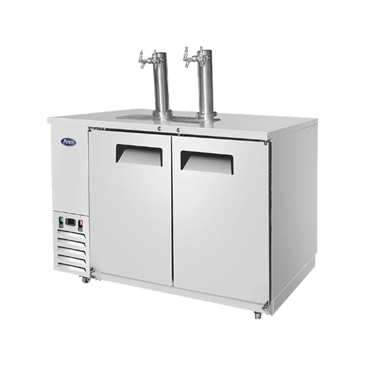 New Atosa MKC58GR 58'' Keg Cooler with 2 Dual Tap Towers