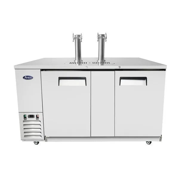 New Atosa MKC68GR 68'' Keg Cooler with 2 Dual Tap Towers