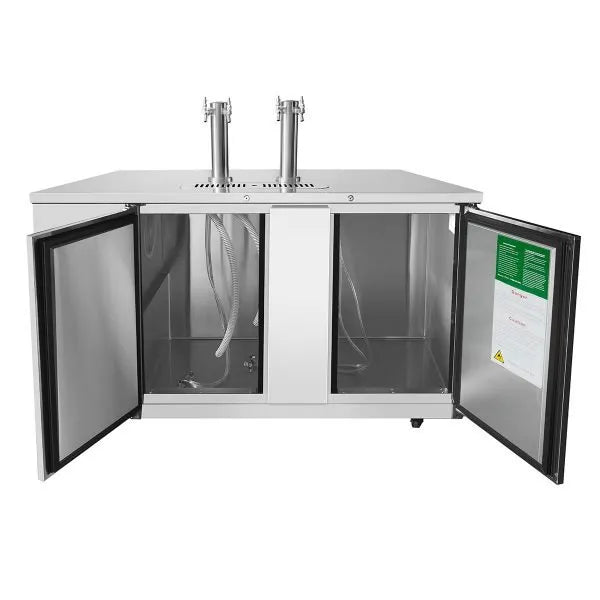 New Atosa MKC68GR 68'' Keg Cooler with 2 Dual Tap Towers
