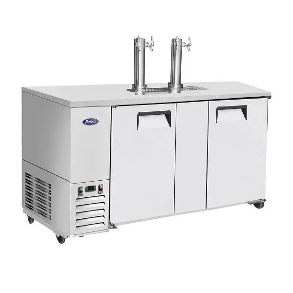 New Atosa MKC68GR 68'' Keg Cooler with 2 Dual Tap Towers