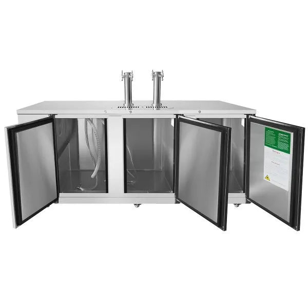 New Atosa MKC90GR 90'' Keg Cooler with 2 Dual Tap Towers