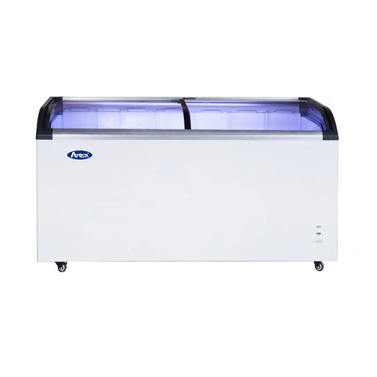 New Atosa MMF9113 Angle Curved Top Chest Freezer (Glass Arc Lid), 12 Cu Ft