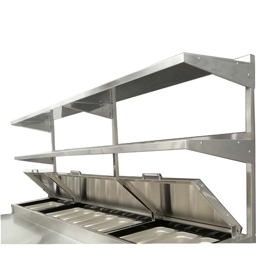 New Atosa MROS-93P Stainless Steel Double Overshelf for Pizza Prep Table