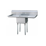 New Atosa MRSA-1-D One (1) Compartment Sink, 18'' Right and Left Drainboards - 54"W x 24"D x 44.5"H - 22.5" Leg