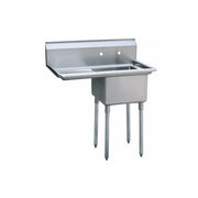 New Atosa MRSA-1-L One Compartment Sink, 18'' Left Drainboards - 39"W x 24"D x 44.5"H - 22.5" Leg