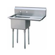 New Atosa MRSA-1-R One (1) Compartment Sink, 18''  Right Drainboards - 39"W x 24"D x 44.5"H - 22.5" Leg