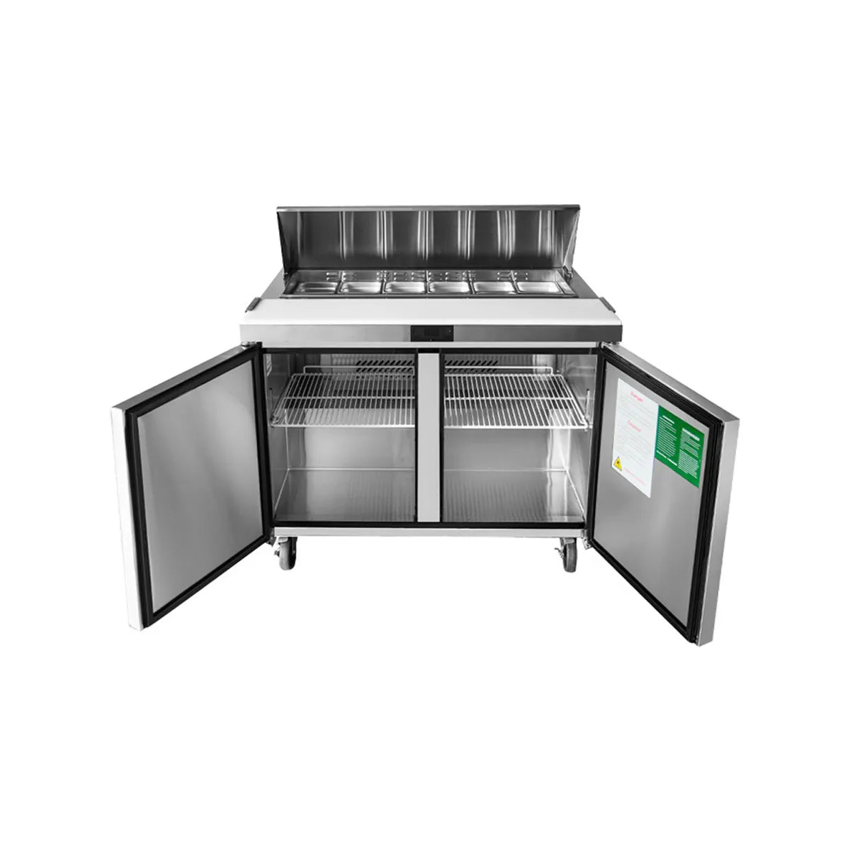 New Atosa MSF8302GR 48" Sandwich Prep. Table with (12) 6" Deep Poly Pans