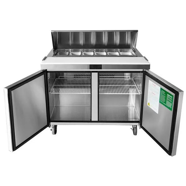 New Atosa MSF8303GR 60" Sandwich Prep. Table with (16) 6" Deep Poly Pans