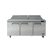 New Atosa MSF8304GR 72" Sandwich Prep. Table with (18) 6" Deep Poly Pans