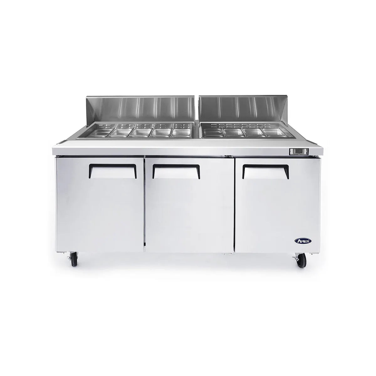 New Atosa MSF8304GR 72" Sandwich Prep. Table with (18) 6" Deep Poly Pans