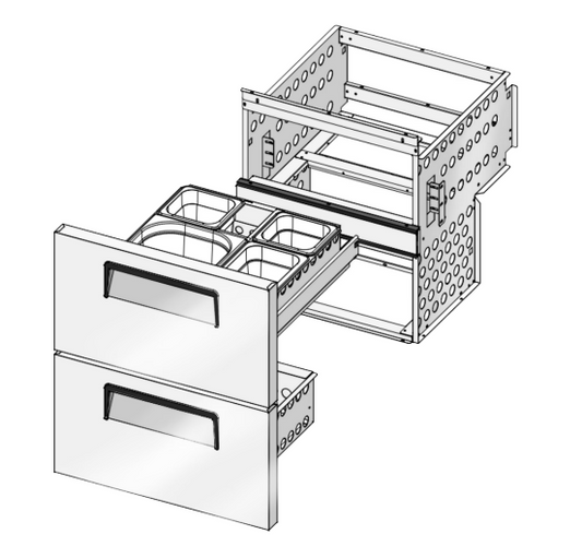 New Atosa MSF8310227A21 Drawer Cartridge for Prep Tables MSF8304GR/8308GR & MGF8404GR(Middle Door)