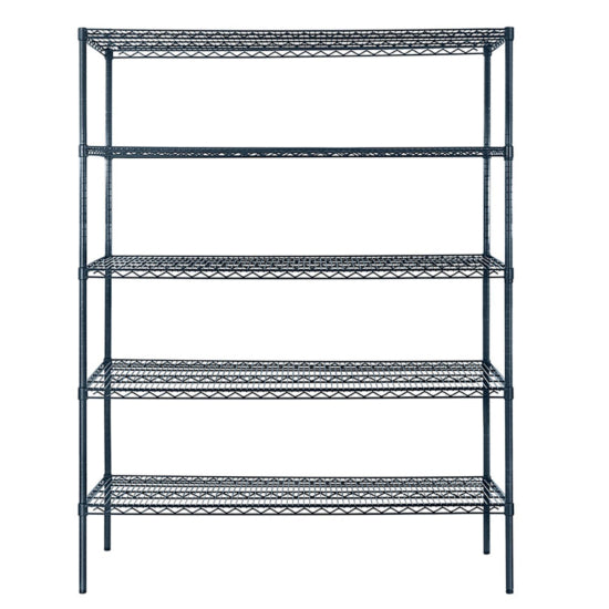 New Atosa MWSSE186086 5-Shelf Epoxy Shelving Unit w/ 86" Posts (18"x60") - Slate Gray