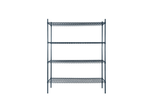 New Atosa MWSSE243674 4-Shelf Epoxy Shelving Unit w/ 74" Posts (24"x36") - Slate Gray
