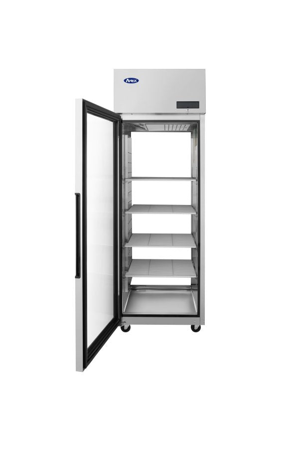 New Atosa PLUS-R1-GS-L-PT Pass-Thru Refrigerator - Glass Front Door & Solid Rear Door, Left Hinged