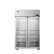New Atosa PLUS-R2-GS-S-PT Two Section Pass-Thru Refrigerator - Glass Front Doors & Solid Rear Doors