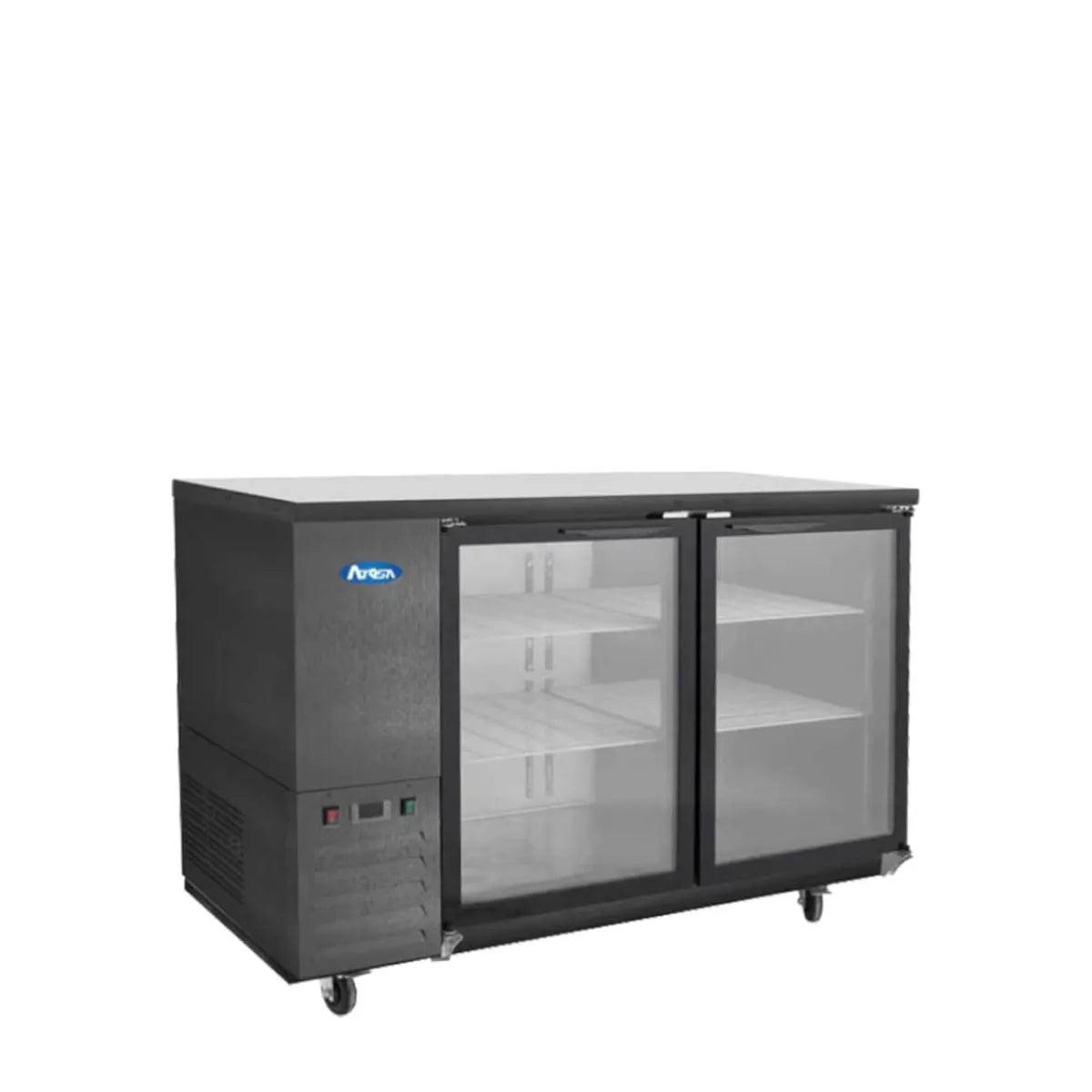 New Atosa SBB48GGRAUS2 48" Back Bar Cooler w/ Glass Door Shallow Depth - Black