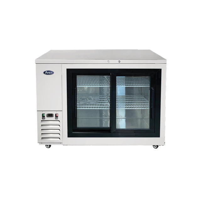 New Atosa SBB48SGGRAUS1 48" Back Bar Cooler w/ Sliding Glass Door Shallow Depth Stainless Steel